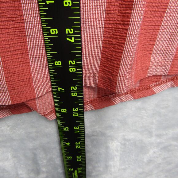 Naif Top Shirt Womens 2X Pink V-Neck Tie Sleeve Blouse Striped - Picture 5 of 8